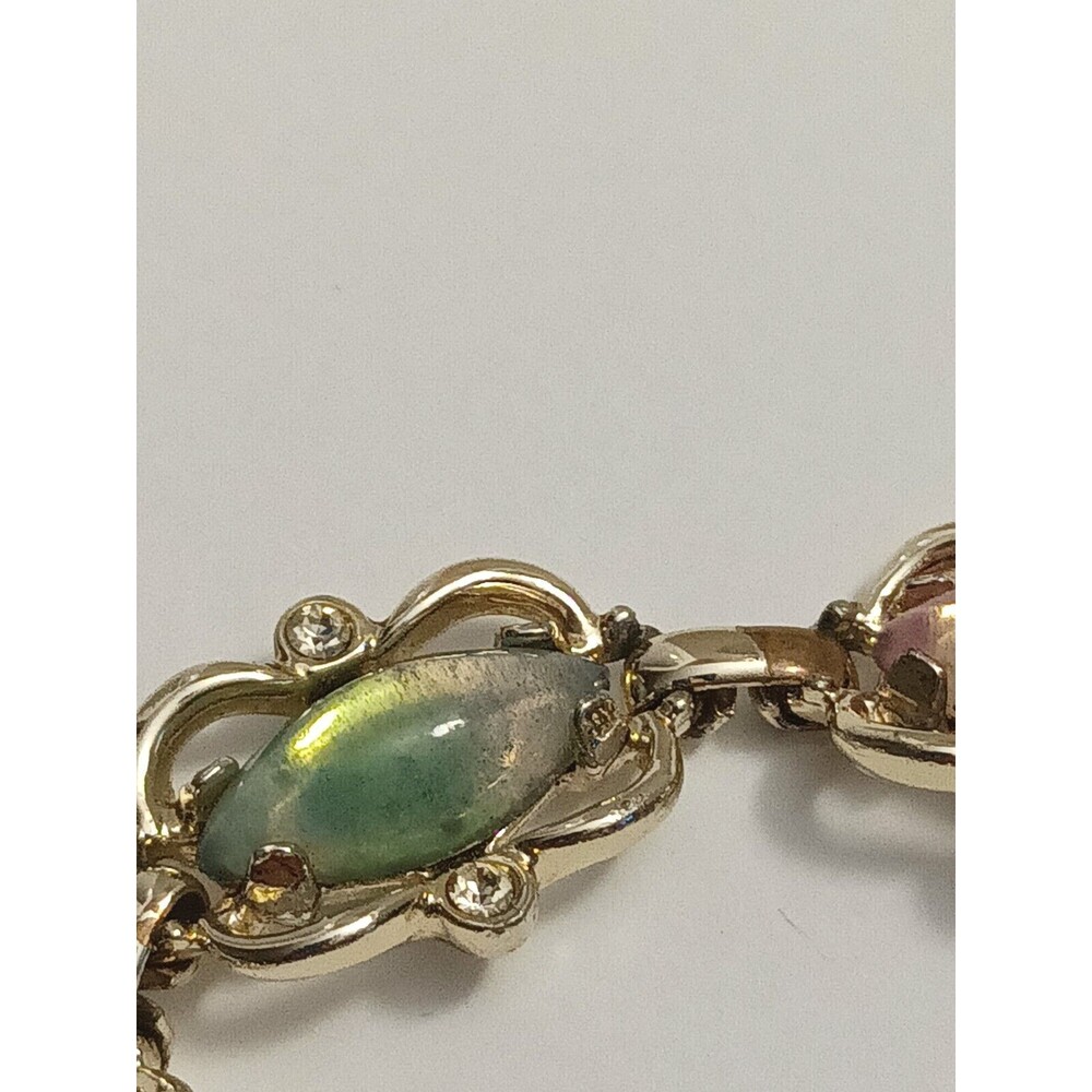 SARAH COVENTRY 1959 Sabrina Fair Watermelon Jelly Rhinestone Bracelet Small - Picture 3 of 6